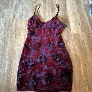 Velvet Flower Mini Dress